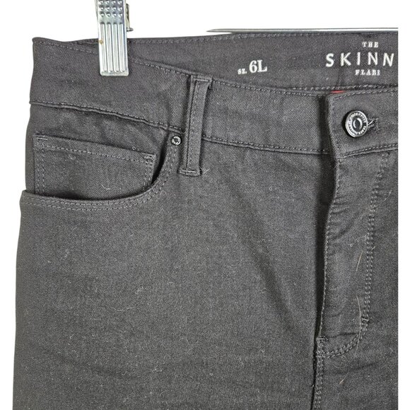WHBM‎ White House Black Market Skinny Flare Leg Black Jeans Size 6L Long Tall - Picture 2 of 11